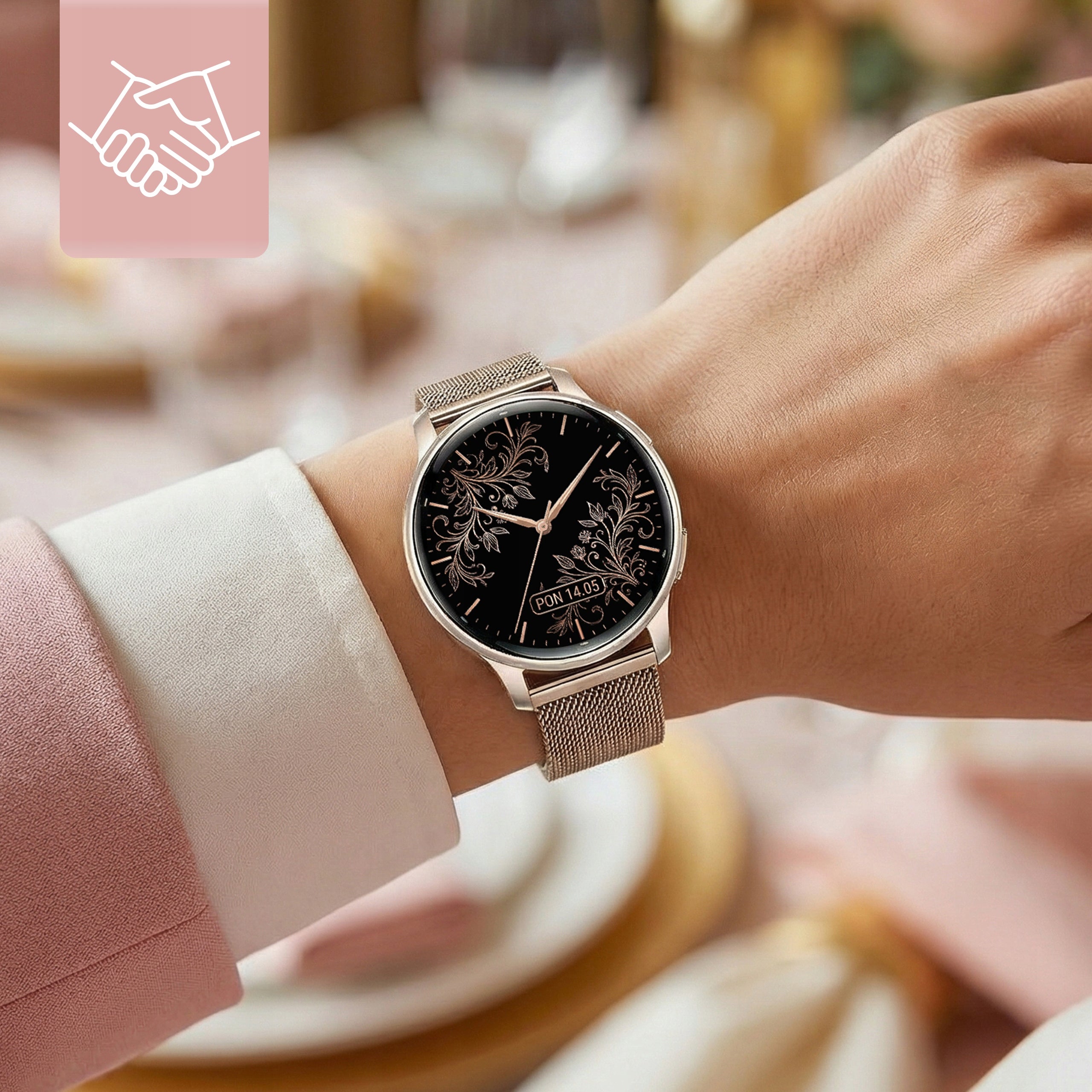 Smartwatch Women's Watch GPS AMOLED Conversation Waterproof Pressure Menu PL Manufacturer code NejtStyle Y25 GPS Soft White