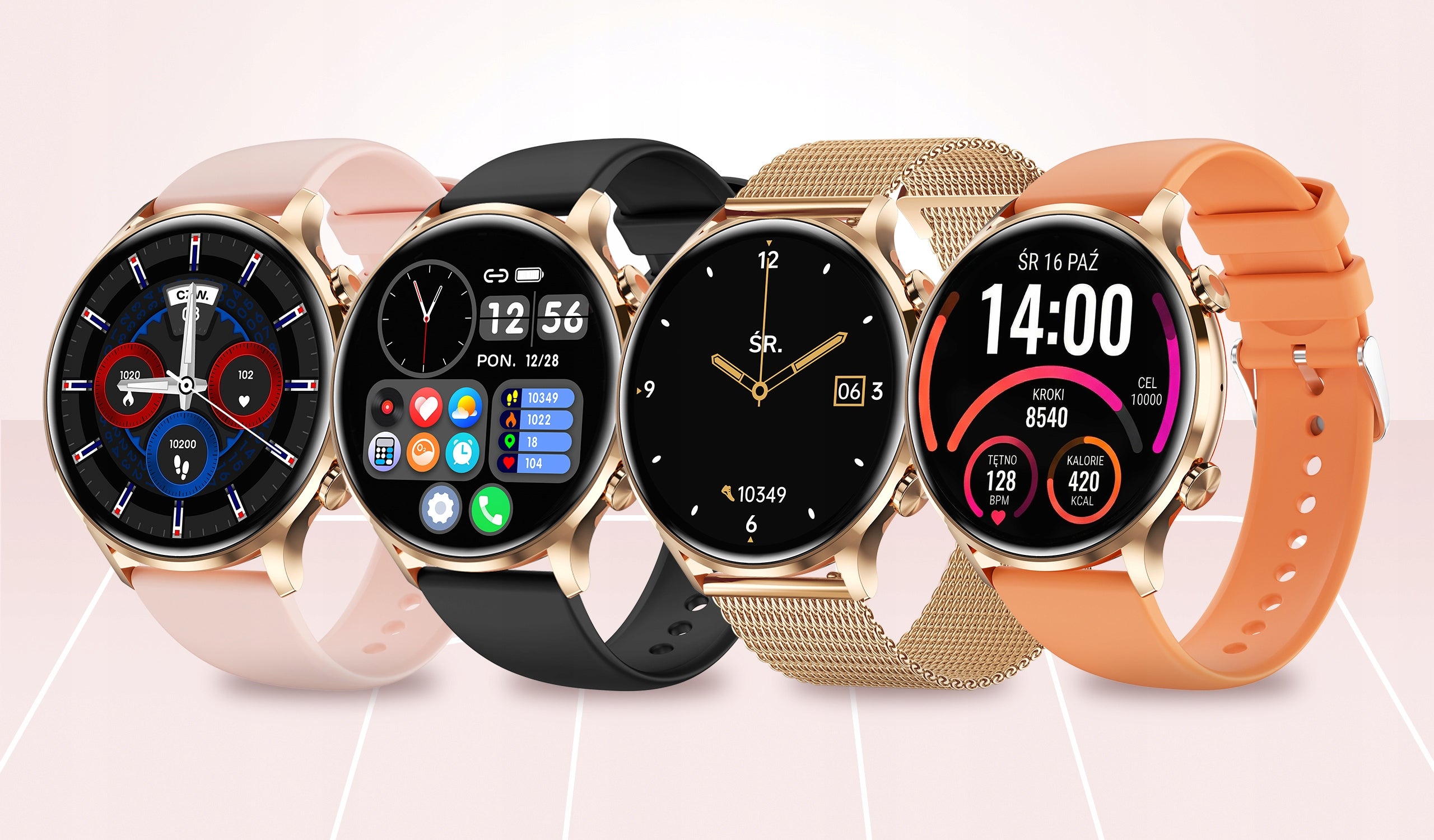 Smartwatch Women's Watch Talk Waterproof Sport Watch MENU PL + 4 stripes Packaging status original