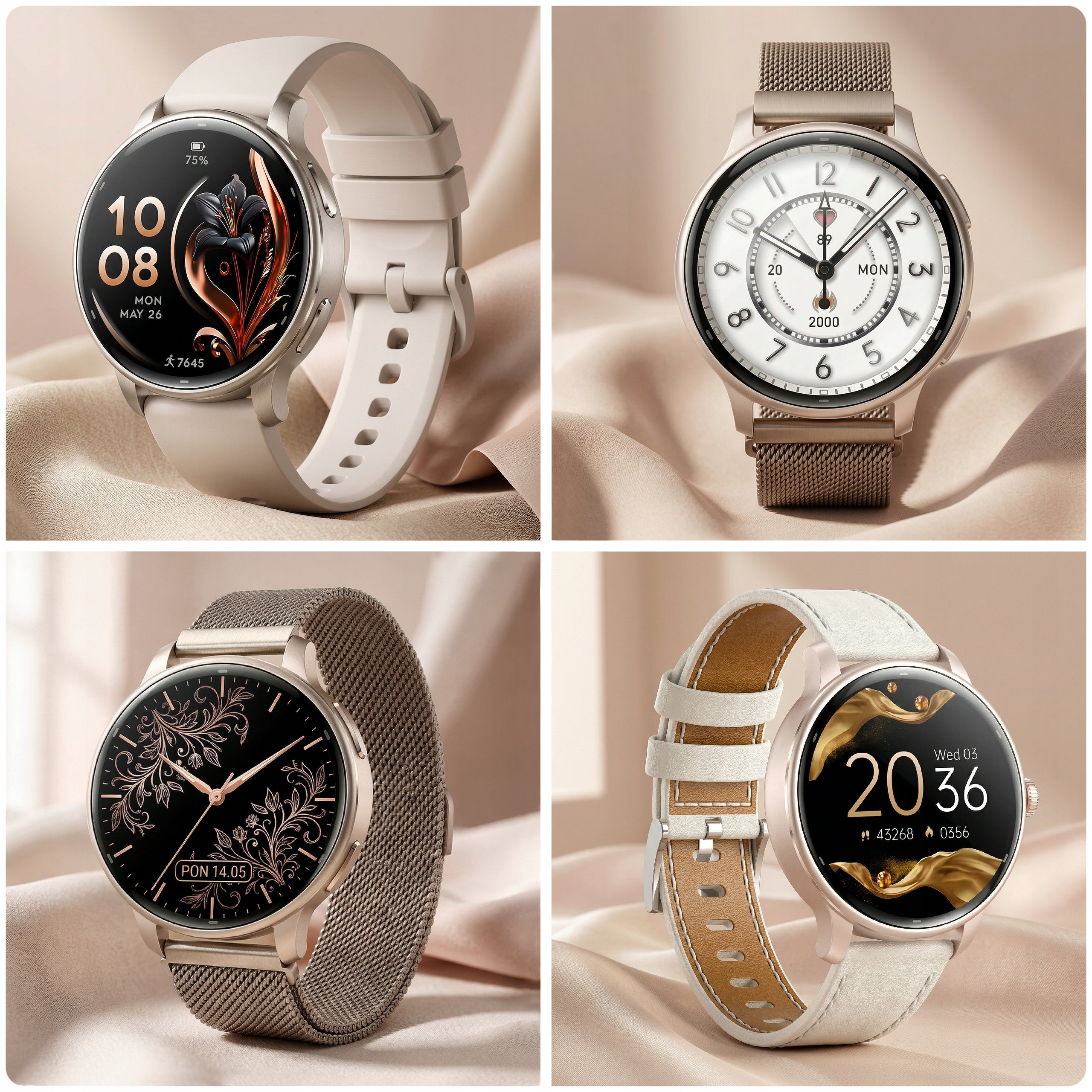Smartwatch Women's watch with GPS WATERPROOF TALK PRESSURE MENU PL straps Packaging status original