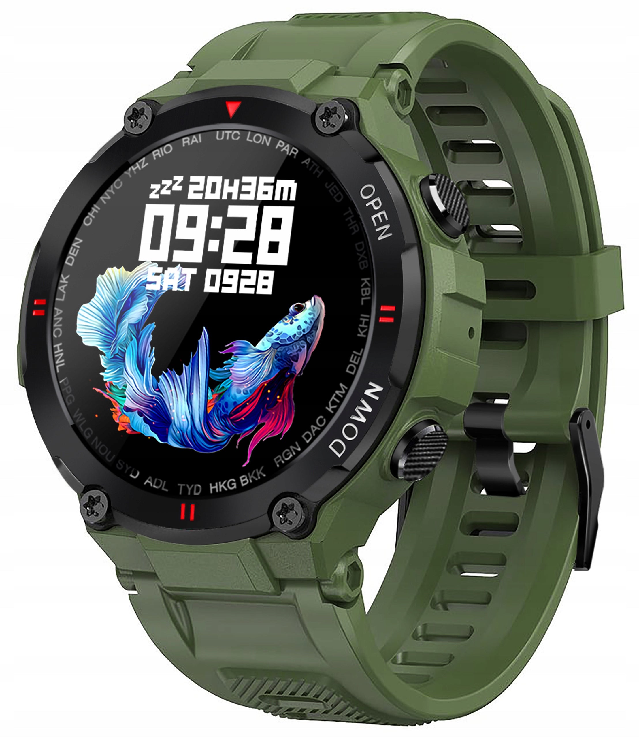 Smartwatch men's sports watch GlacierX Faron Green on the strap TRAINING