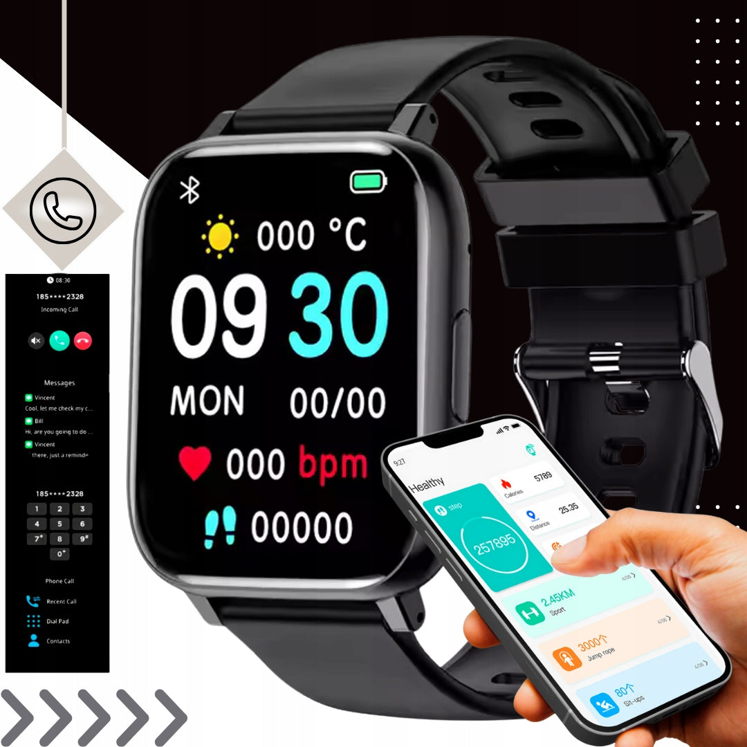 Smartwatch with Heart Rate Monitor and Pressure - Conversations, Sport, Sleep, Menu PL Kind smartwatch