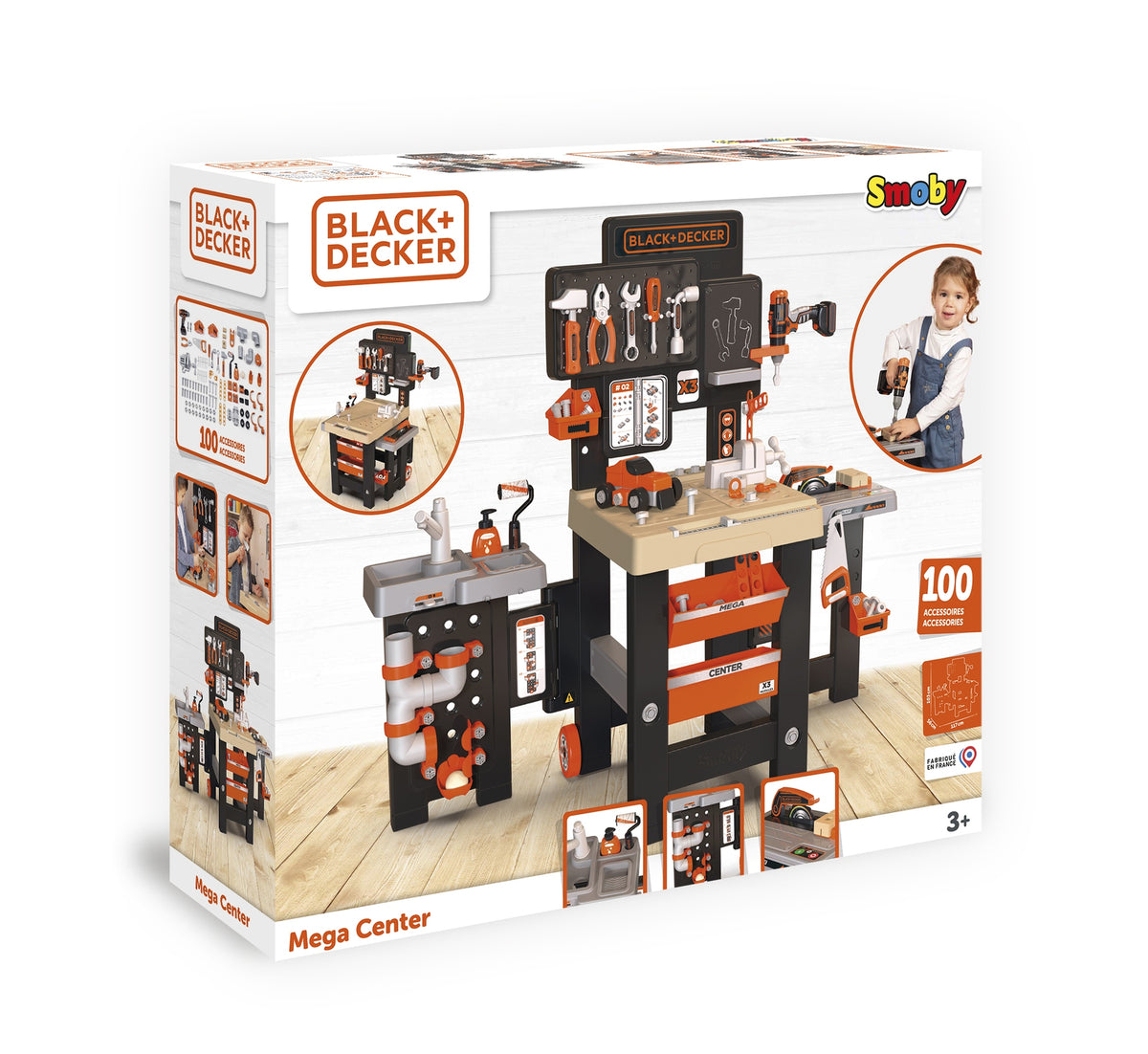 Smoby Mega Black & Decker Kids Workshop with Painting Zone Tools Brand Smoby