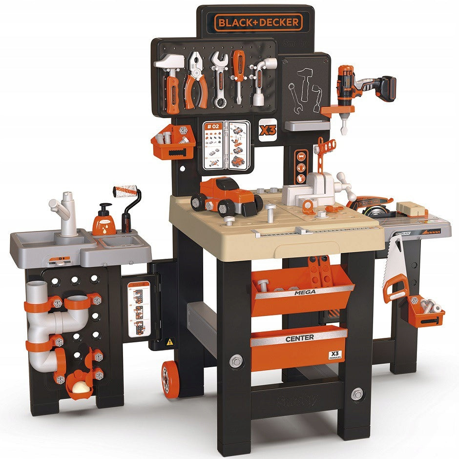 Smoby Mega Black & Decker Kids Workshop with Painting Zone Tools