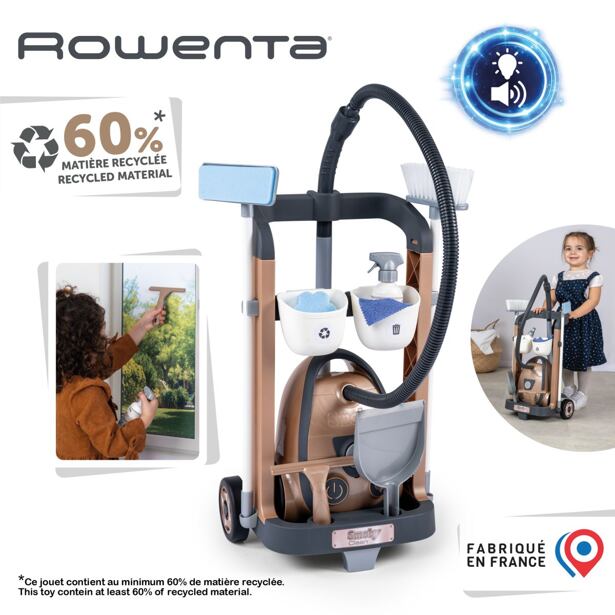 Smoby Rowenta Vozík pro malou uklízečku s vysavačem Kid's age 3＋ years