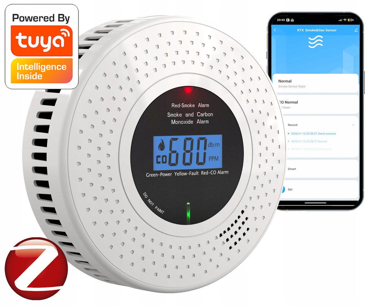Smoke and Chad Sensor 2in1 Carbon Monoxide Detector CO TUYA ZIGBEE CERTIFIED