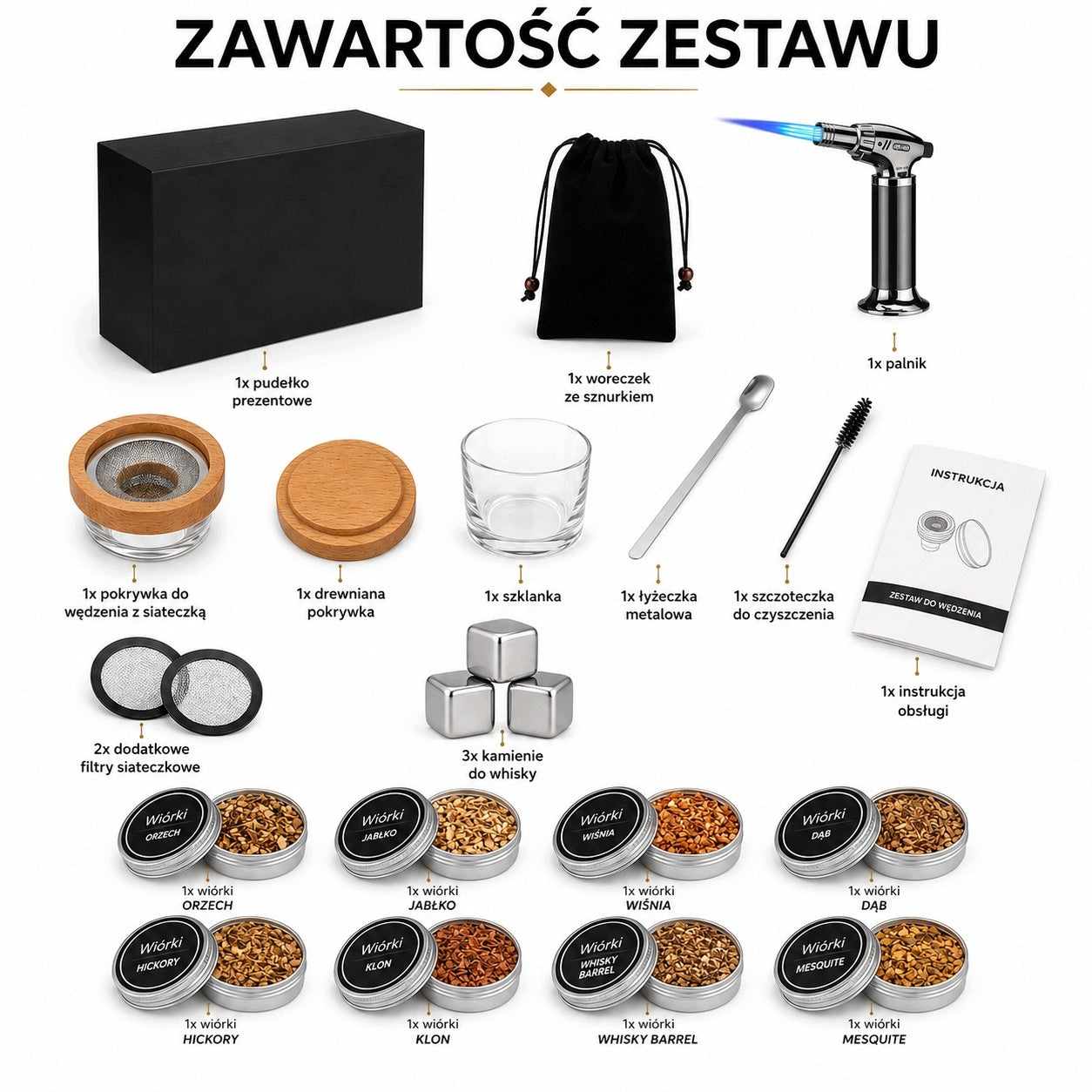 Smoker XL Whiskey Smoker Kit with Cocktail Drink Tools Packaging status original