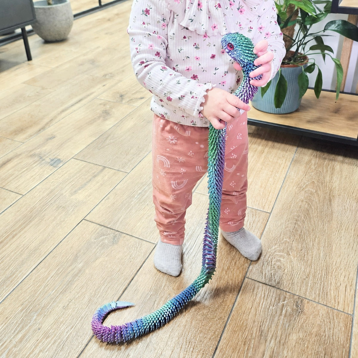 Snake dragon 80 CM ! 3D Printing Articulated Figurine movable from printer RAINBOW Packaging status original