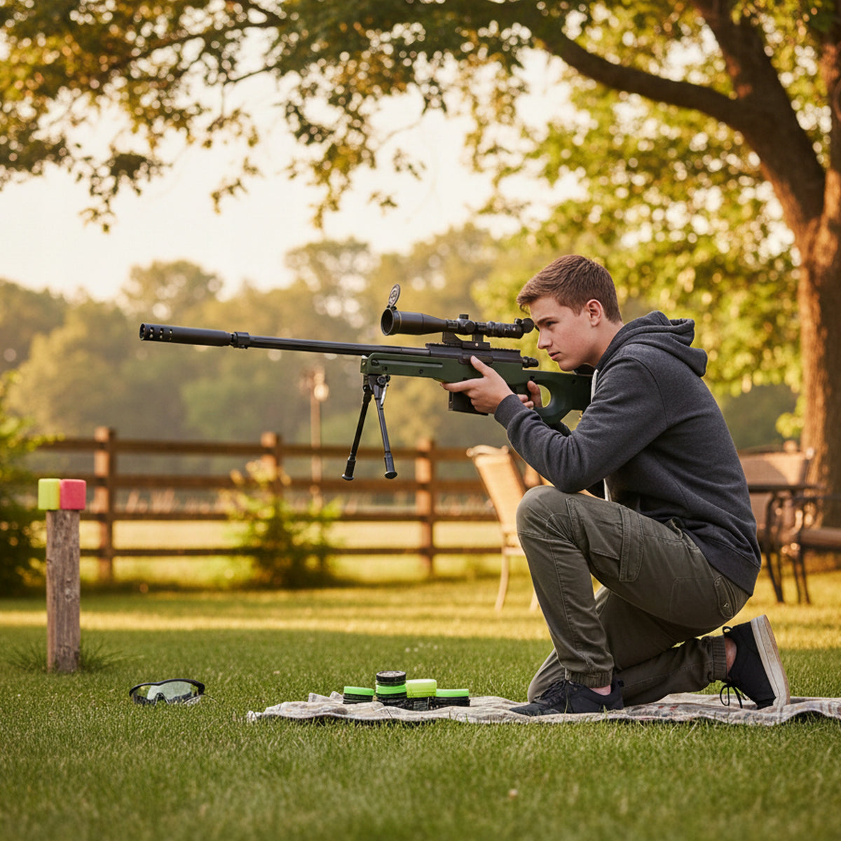 Sniper rifle for plastic balls Large 108 cm with silencer and ABS scope Manufacturer code 788