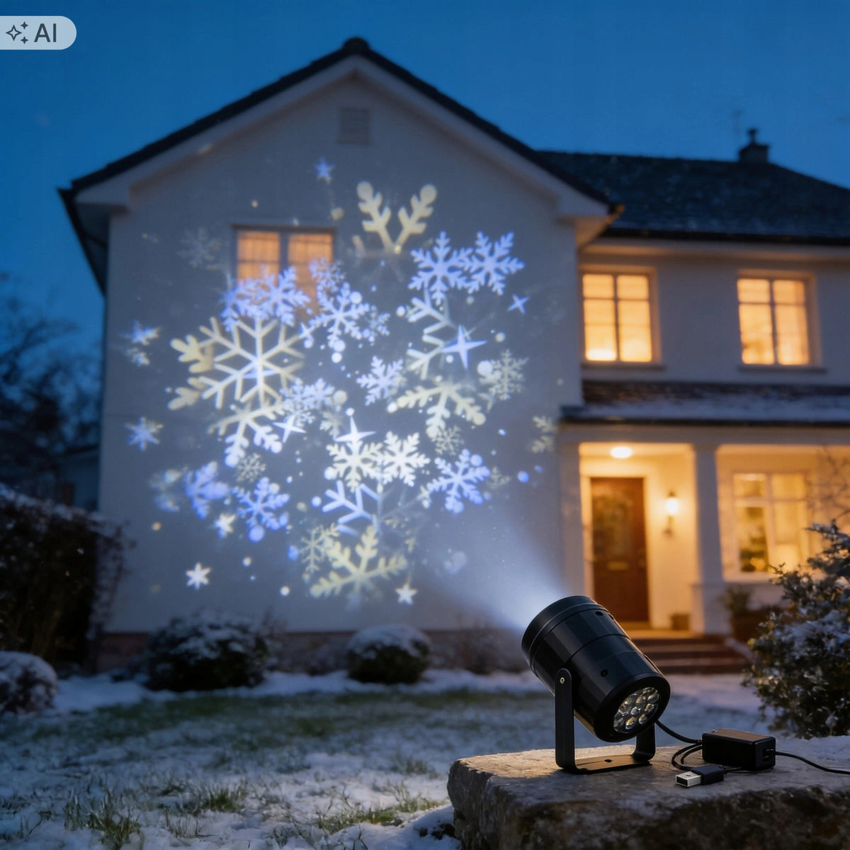Snow Projector LED USB Wall Projector Christmas Flakes Manufacturer code 13339
