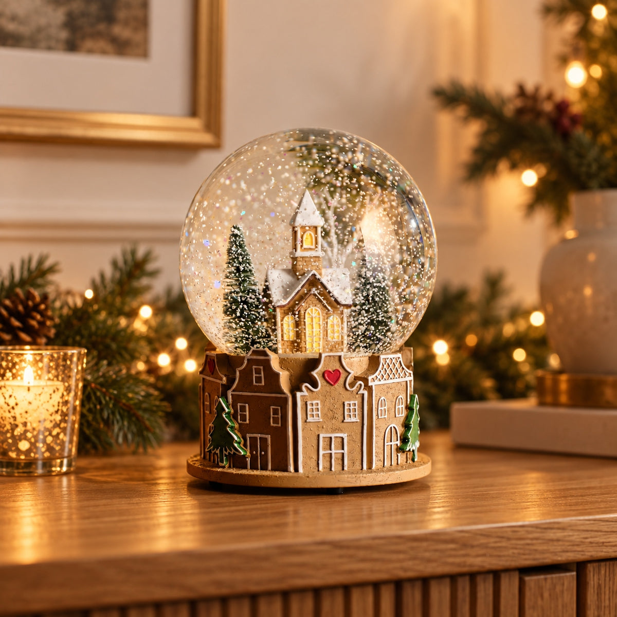 Snowball with wind-up music box and melody playing Christmas music box Manufacturer code 11014088802