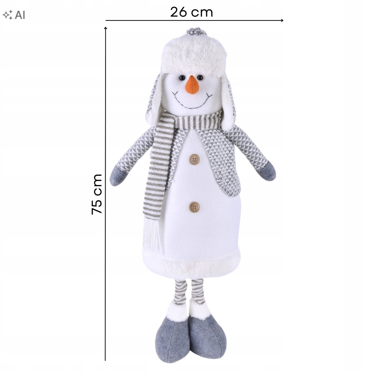 Snowman Christmas Decoration with Telescopic Legs 75 cm Living Room Decoration Manufacturer code TZ001216
