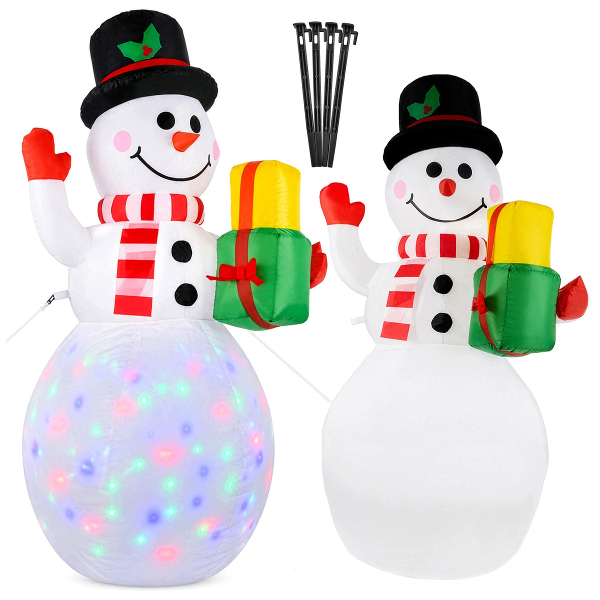 Snowman Inflatable LED 155cm Projector 8 Modes Christmas Ornament Pumped