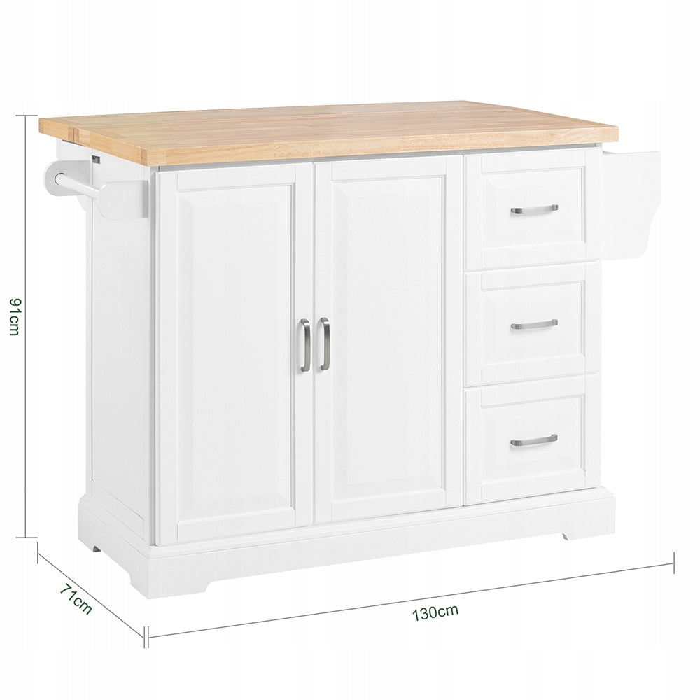 SoBuy Kitchen island on wheels bar table cabinet with shelves FKW41-II-WN Brand SoBuy