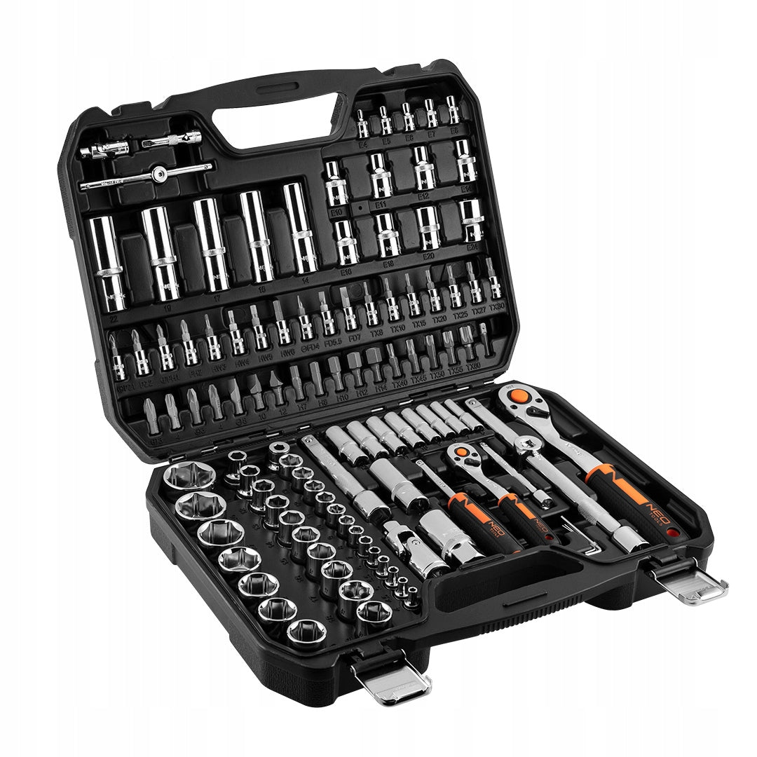 Socket wrench set 1/2", 1/4", 110 pcs, CrV