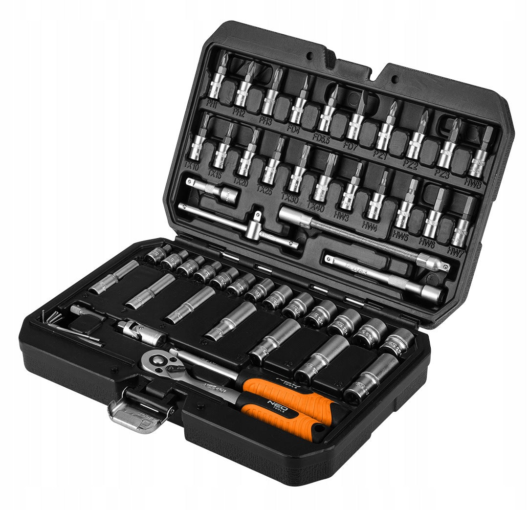Socket wrench set NEO 10-201 1/4" 55 el. CrV Manufacturer code 10-201