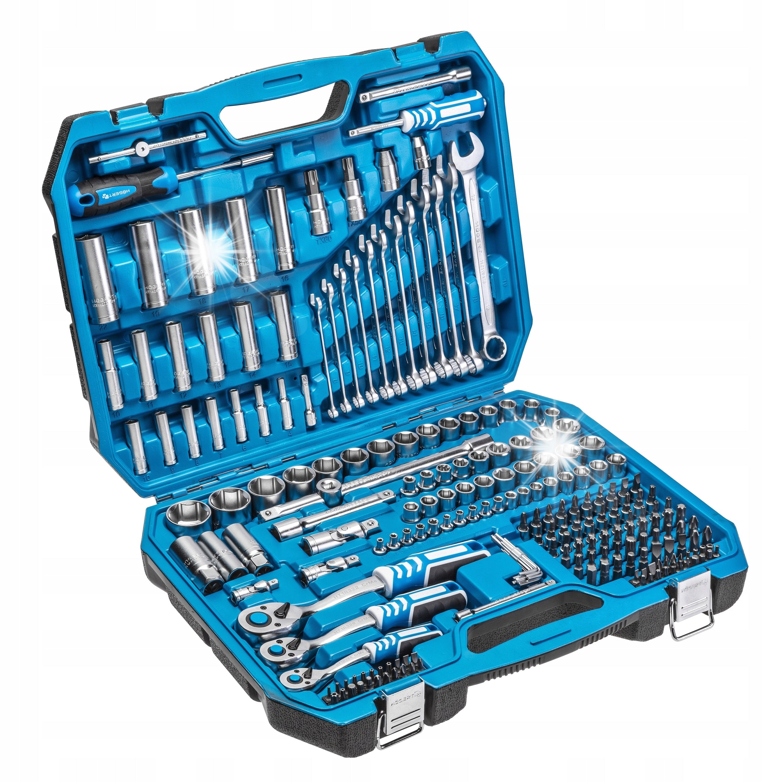 Socket wrenches suitcase flat eye set 222 el. HT1R444 HOGERT