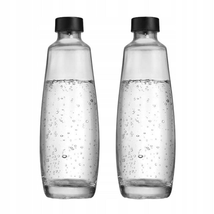 SodaStream 2x1L glass bottles, ONLY compatible with DUO saturator Brand SodaStream