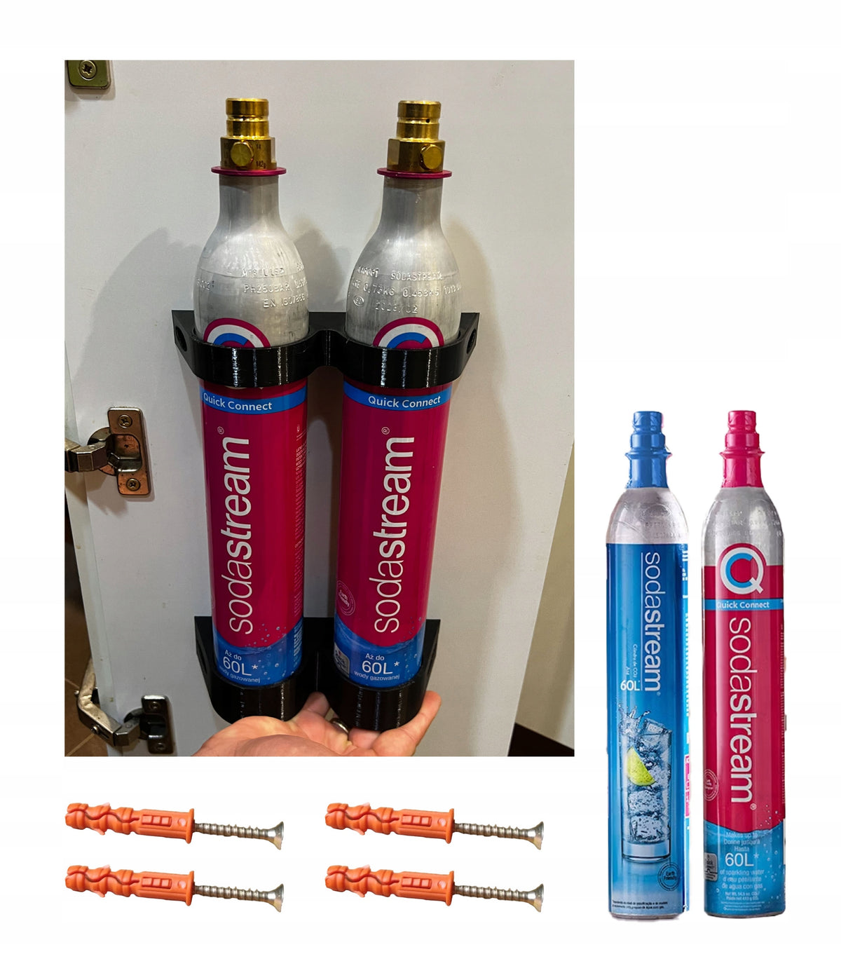 SodaStream CO2 cylinder holder | suspended cartridge | saturator | double