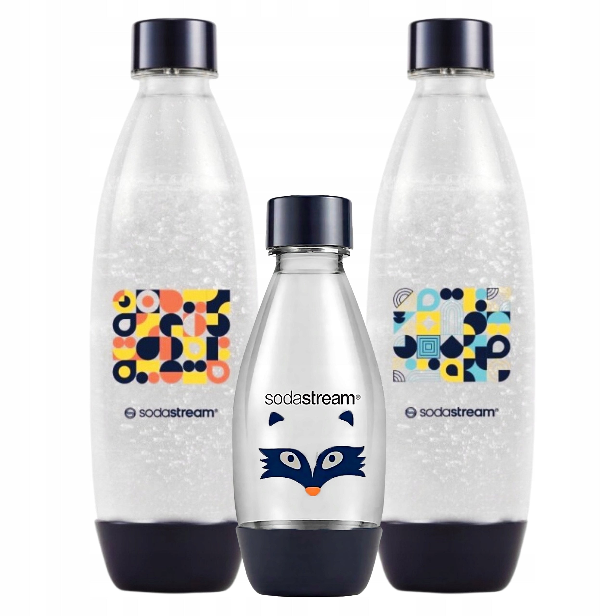 SodaStream Fuse Bottles 2x 1L Bubble Mosaic +0,5L Raccoon Little Heroes Kids