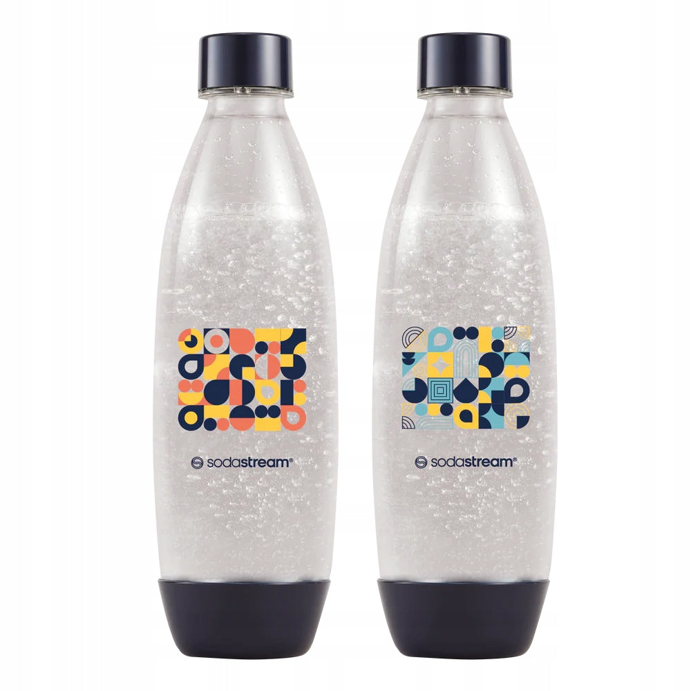 SodaStream Fuse Bubble Mosaic 2x1L Bottles for BPA Free Saturator Two Pack