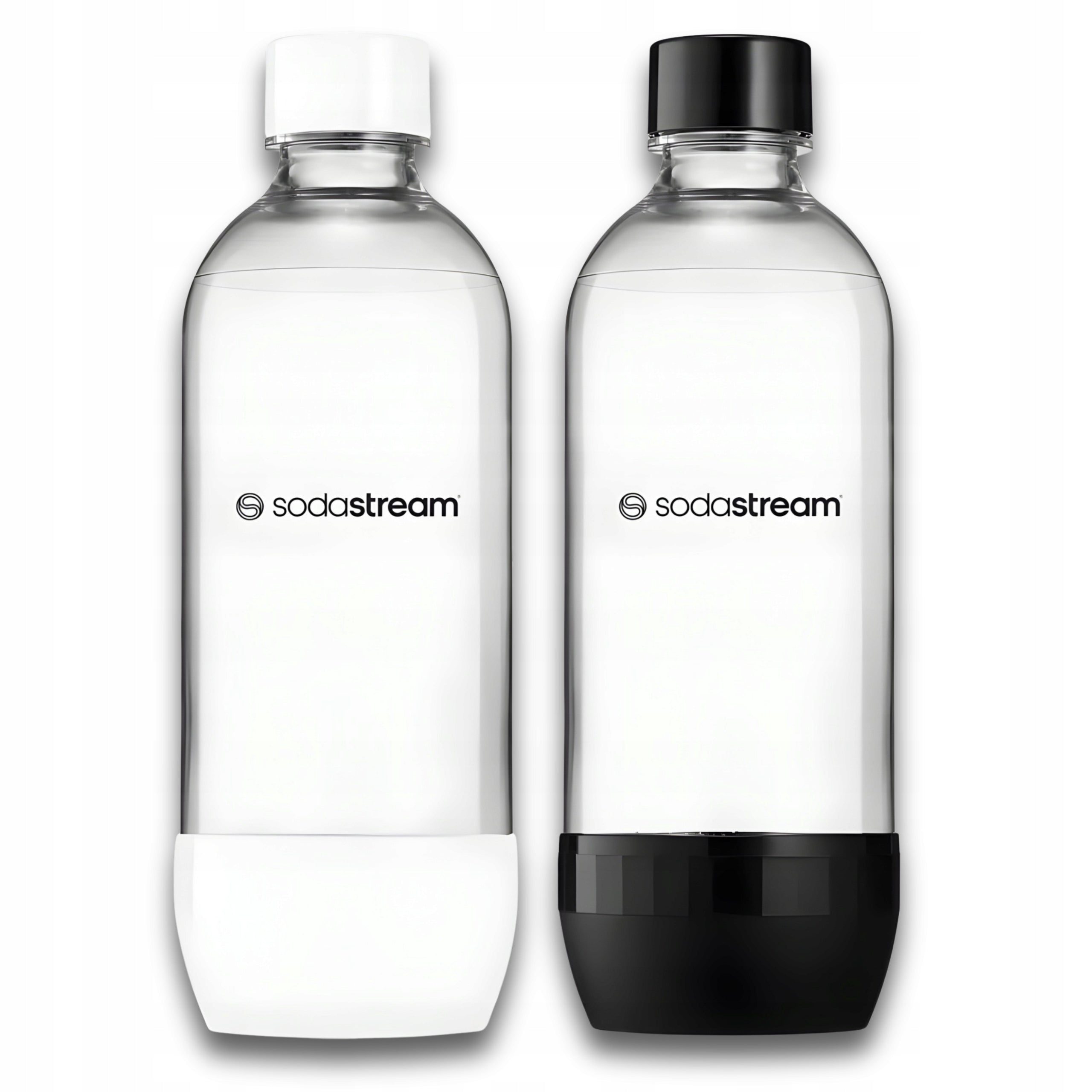 SodaStream Saturator Bottles 2x 1L Black/White Dishwasher Set