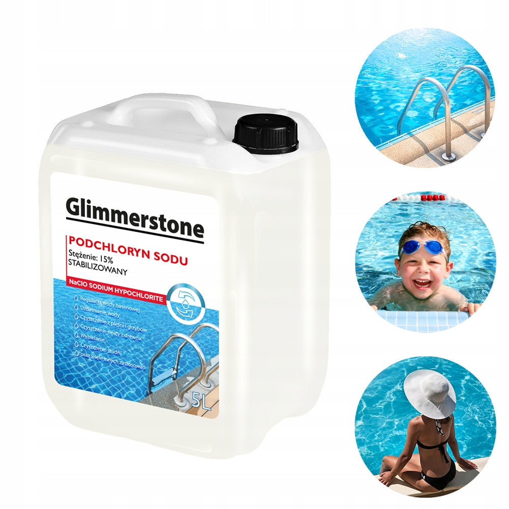 Sodium Hypochlorite 15% Stabilized Chlorine Liquid - Proven Quality - 5L