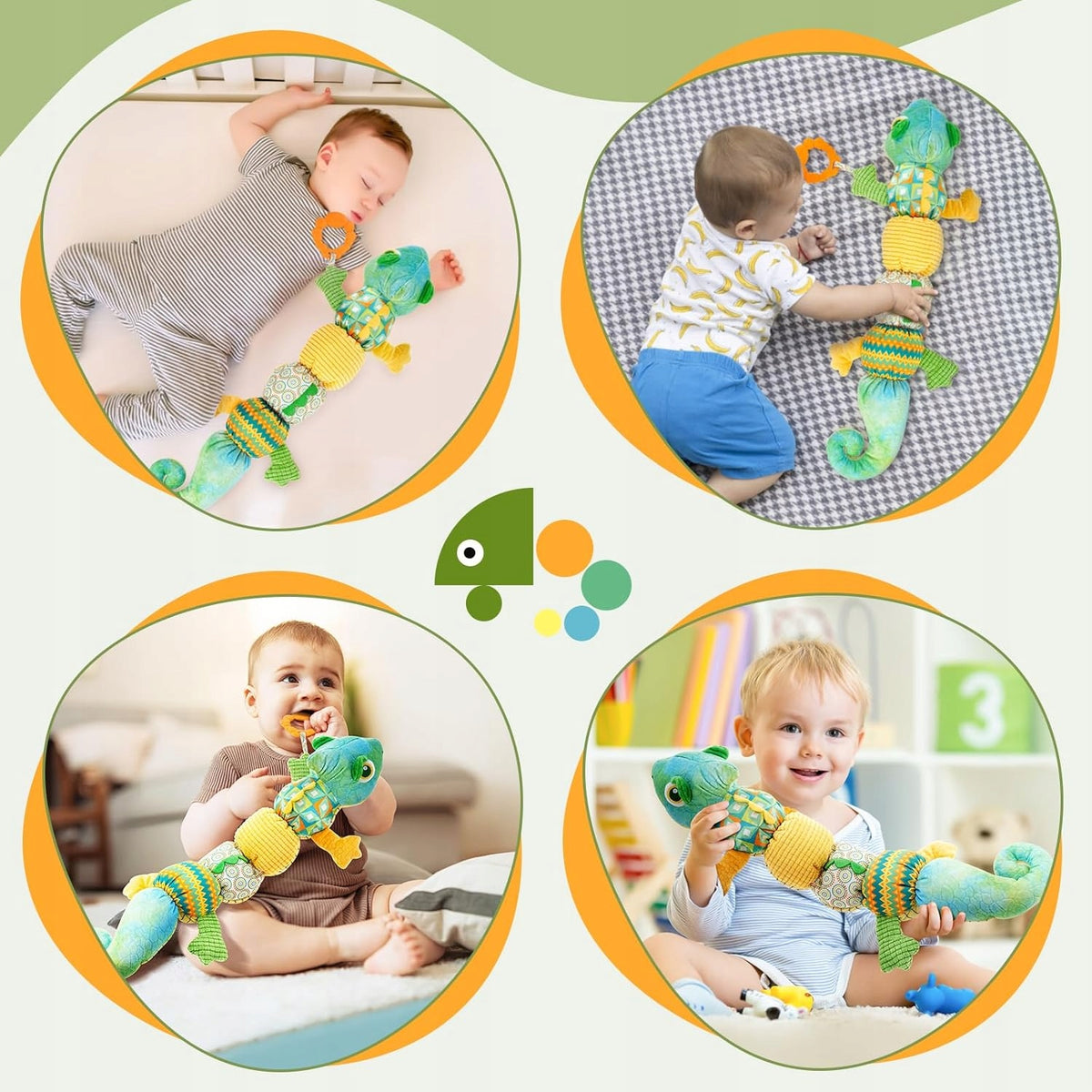 Soft Chameleon Plush Musical Toy Sleep Function for Newborn Brand no brand