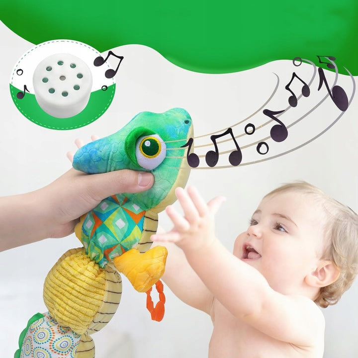 Soft Chameleon Plush Musical Toy Sleep Function for Newborn Packaging status original