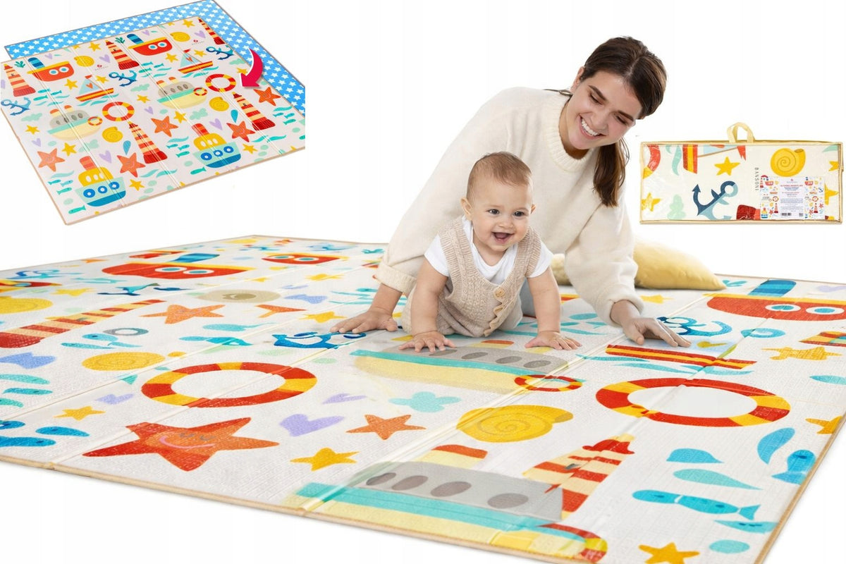 Soft Foam Mat Educational Double Sided Folding for Children 180x200 1cm