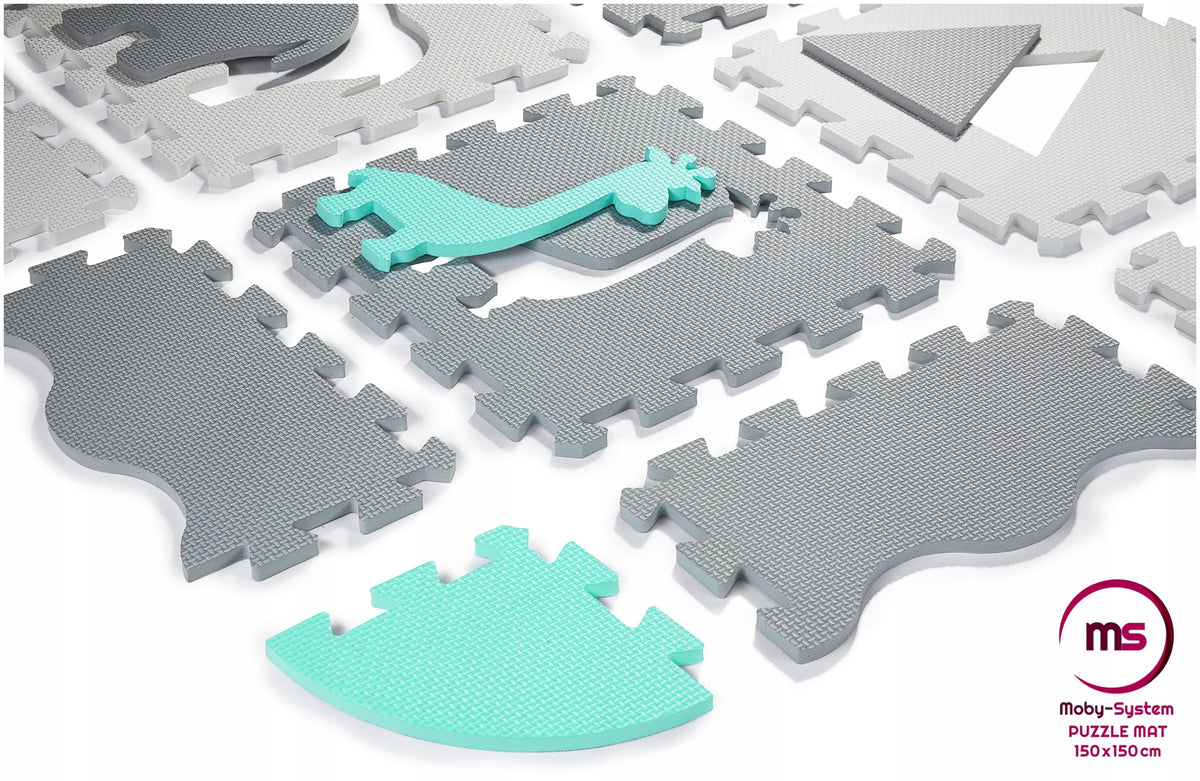 Soft Large Foam Mat for Children Puzzle Square Toys 150x150x1cm 16 pcs. Brand Moby System