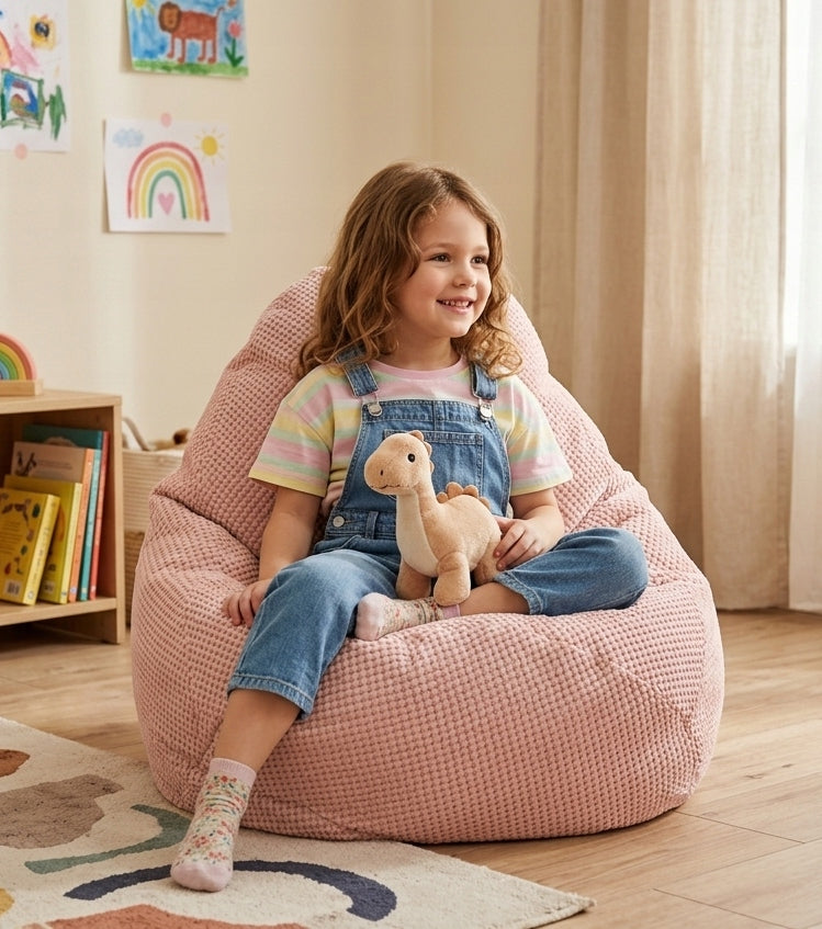 Soft Pouf Bag Seat Armchair Sako 60x50cm Plush Pink For Gift Packaging status original