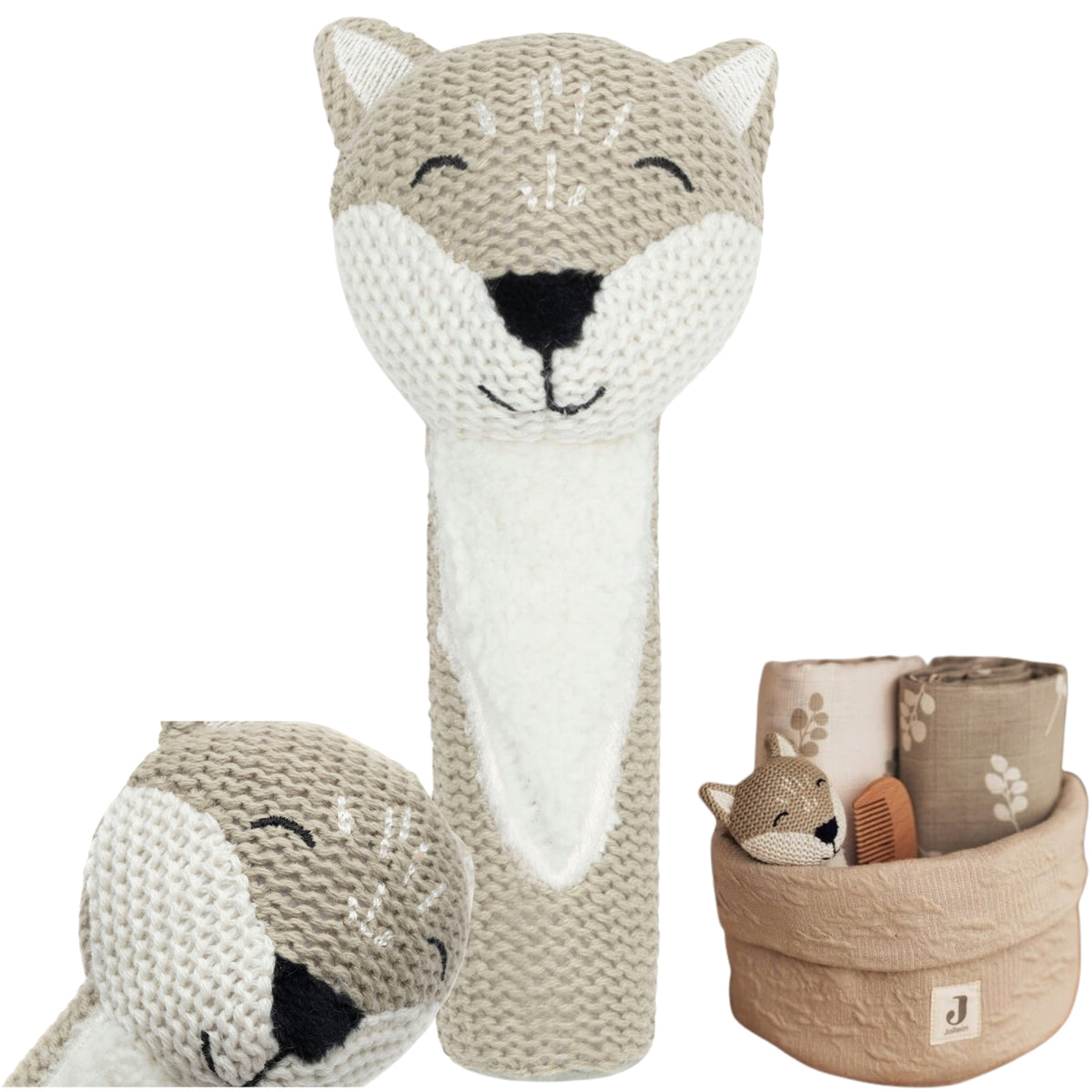 Soft Rattle Baby Fox Jollein Safe Practical