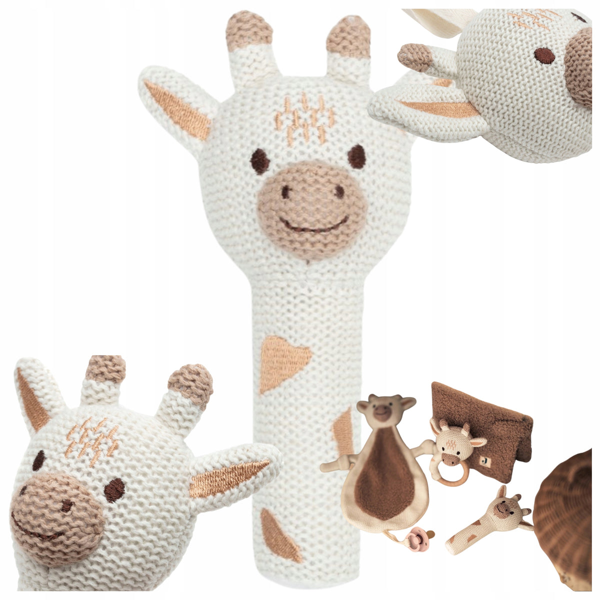 Soft Rattle Baby Giraffe Jollein Safe Nice