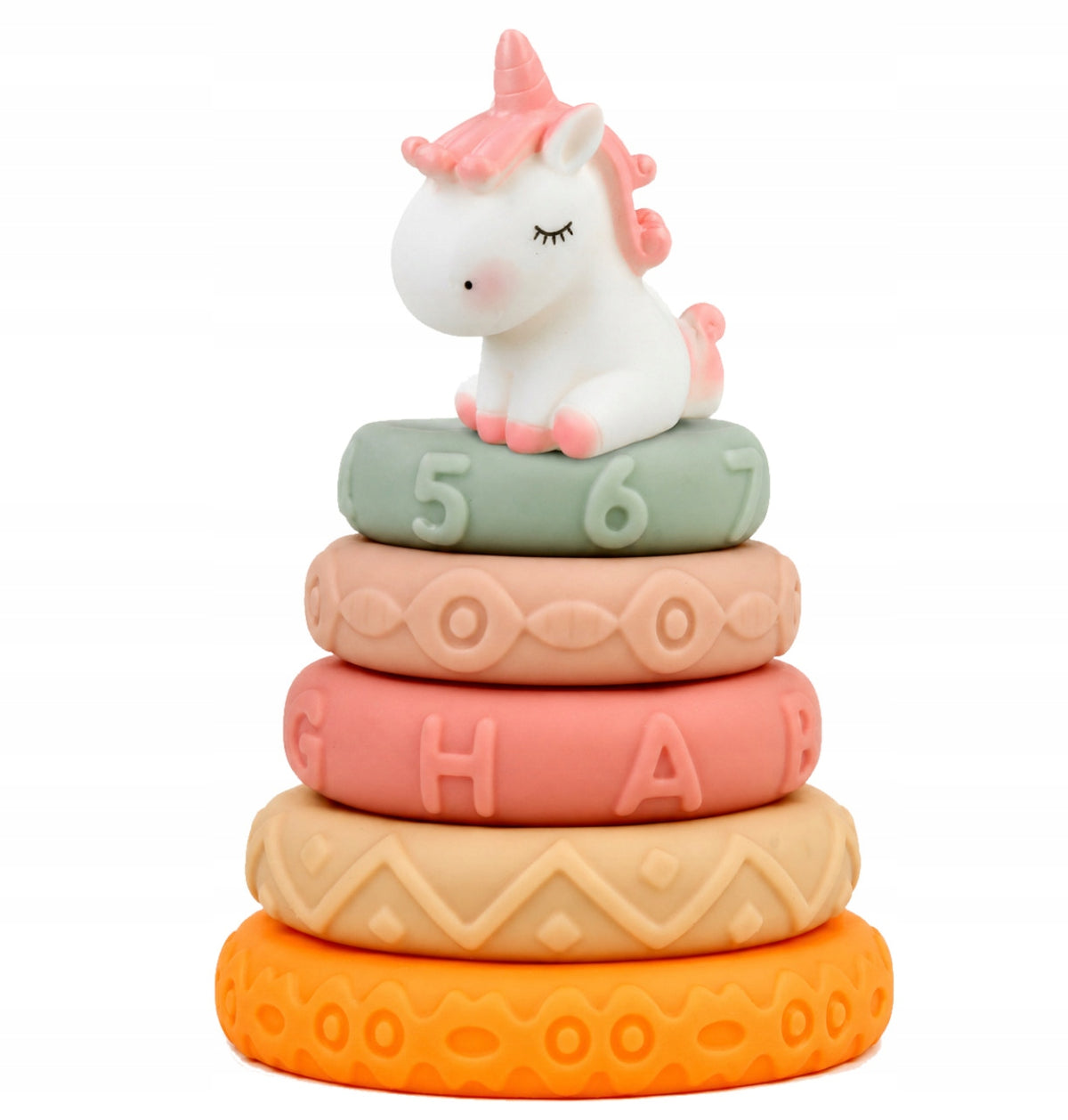 Soft Sensory Pads Rubber Educational Pyramid Set For Infant