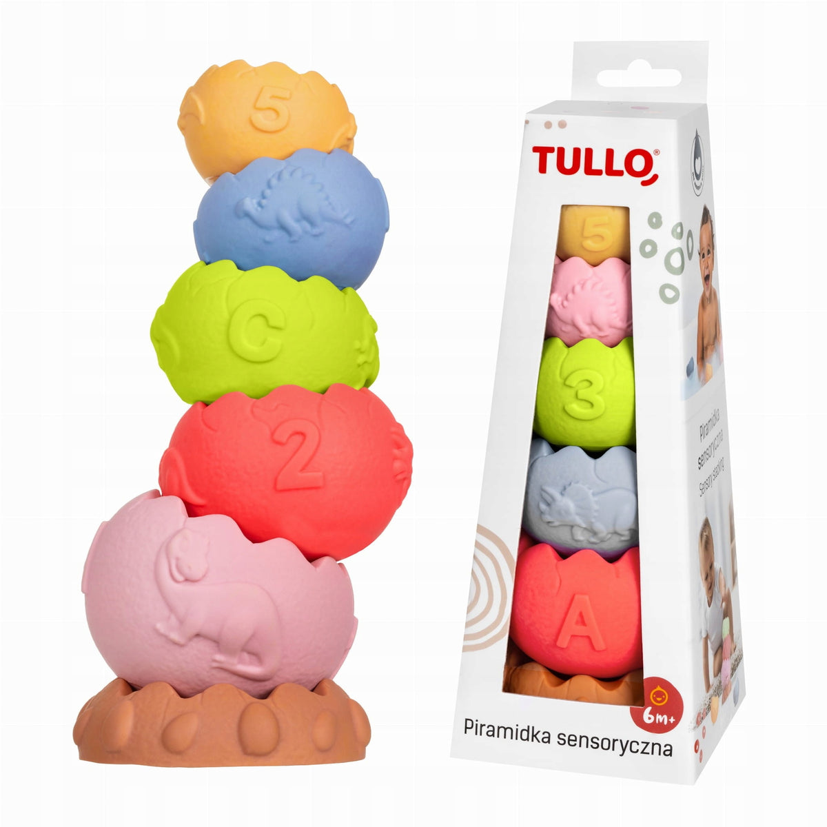 Soft Sensory Pyramid Rubber Without Holes Educational Play Set