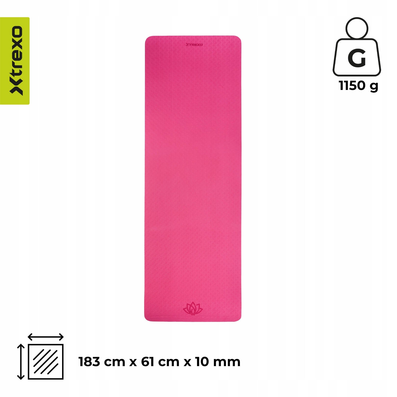 Soft fitness mat for yoga exercises XTREXO comfort 10 mm 183x61x1 cm Brand Xtrexo