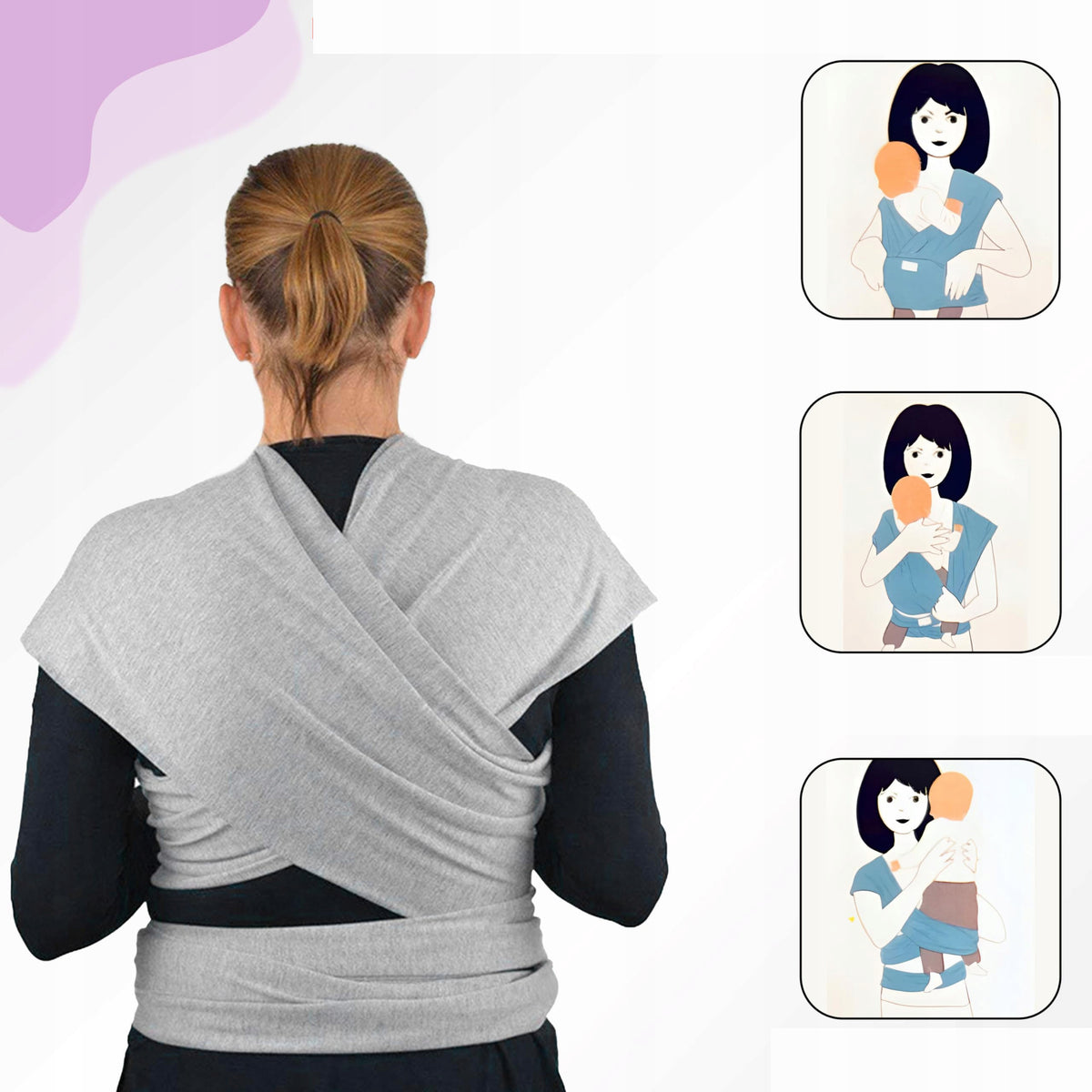 Soft grey carrier up to 20 kg for children from 36 months Manufacturer code 50*45cm