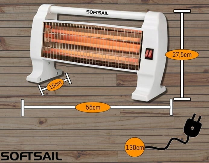 Softsail 400-1200W Electric Quartz Heater Brand no brand