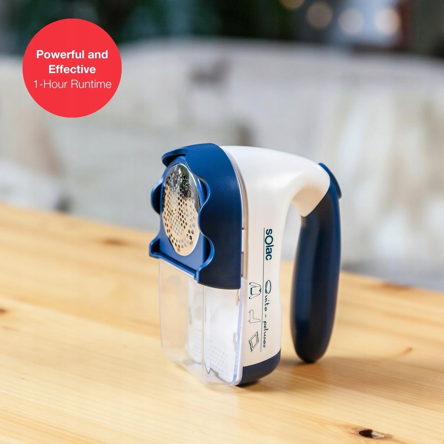 Solac lint shaver stainless steel battery mains 3 cutting levels Dominant color white