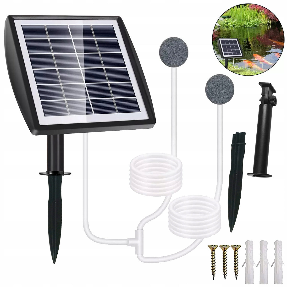 Solar Aerator Billing Eyelet Water Oxygenator Bubble 2W 6V Packaging status original
