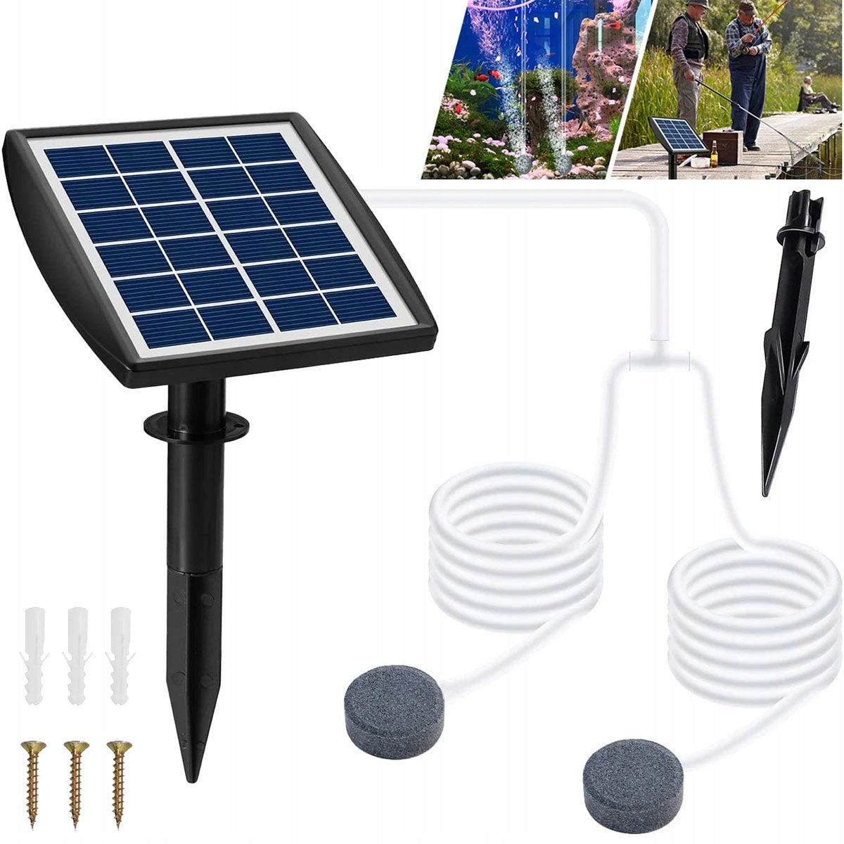 Solar Aerator Billing Eyelet Water Oxygenator Bubble 2W 6V