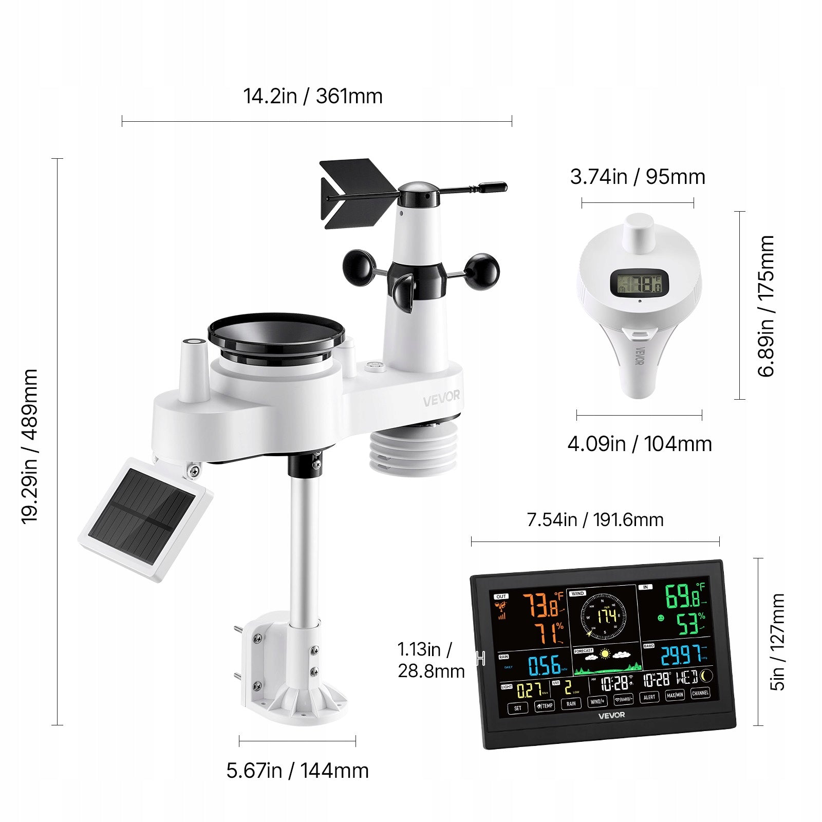 Solar Energy Weather Station With WiFi And 19,05CM App Display EAN (GTIN) 197988159254