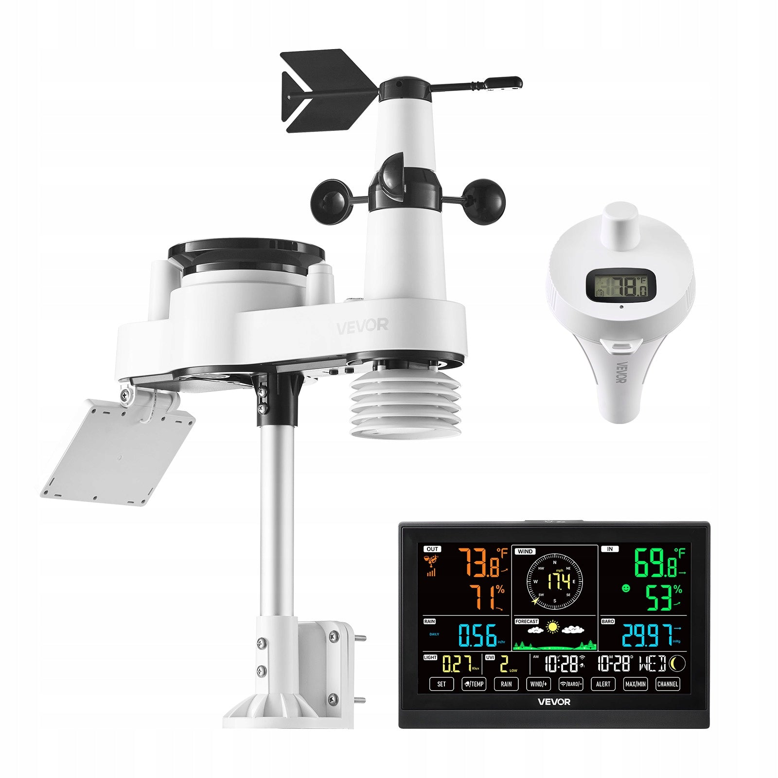 Solar Energy Weather Station With WiFi And 19,05CM App Display
