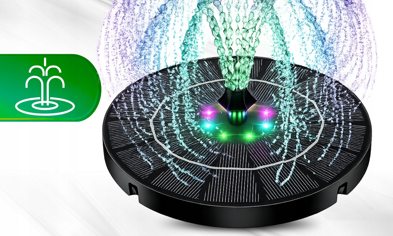 Solar Fountain for pond Water Garden Floating Pump LED RGB Packaging status original