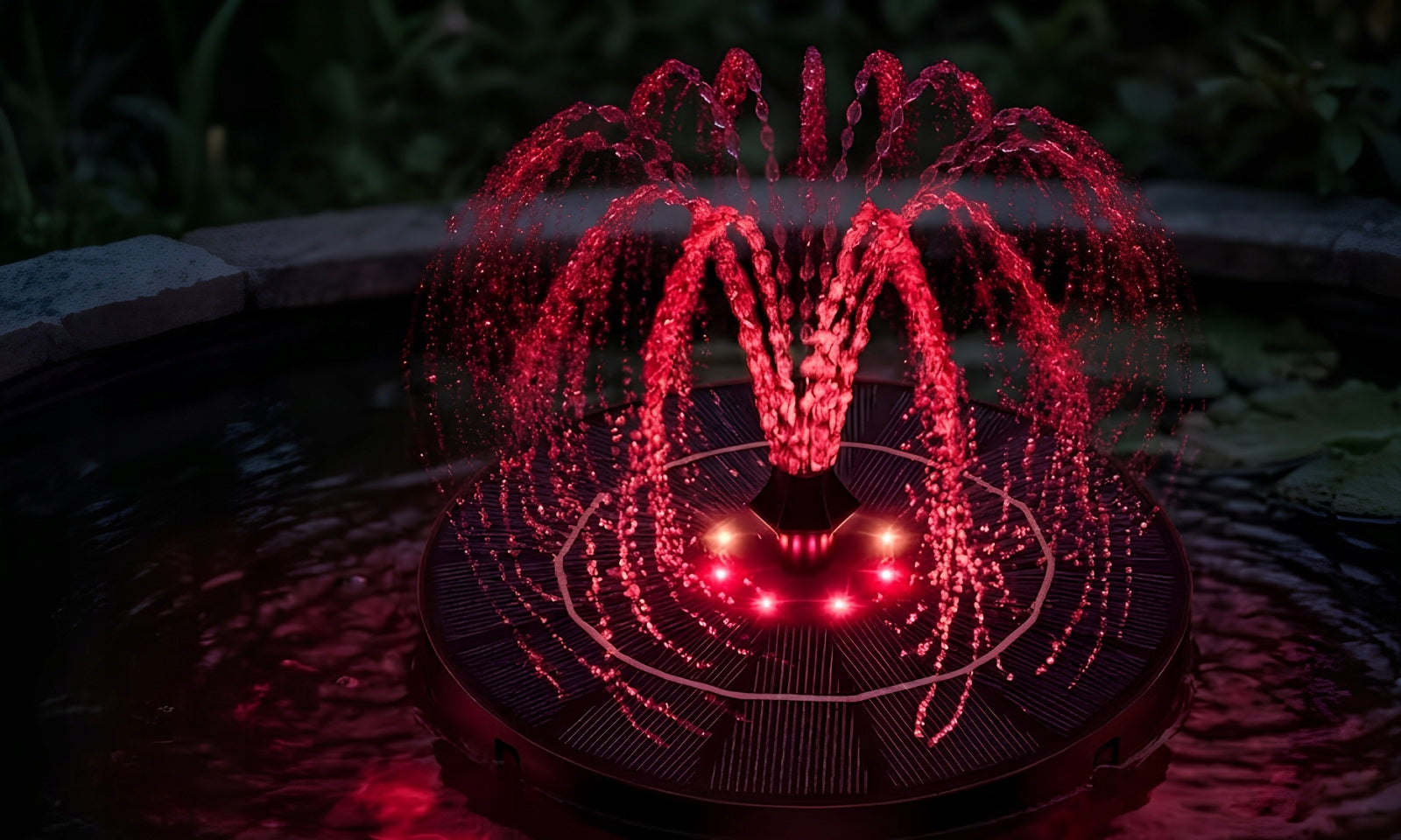 Solar Fountain for pond Water Garden Floating Pump LED RGB Pump capacity l/h Do 500 l/h