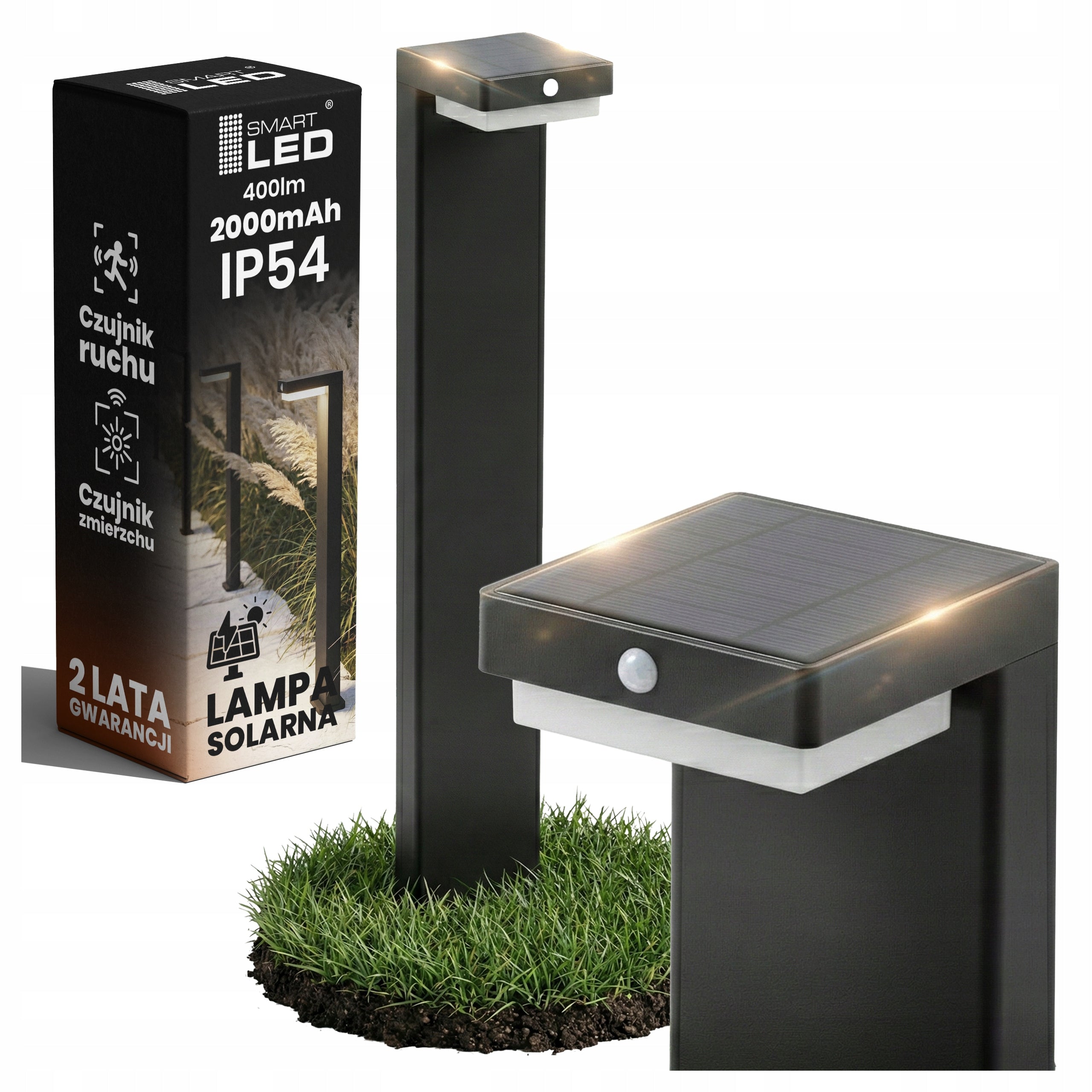 Solar Garden Lamp LED 70cm 400lm Twilight Motion Sensor Strong PREMIUM