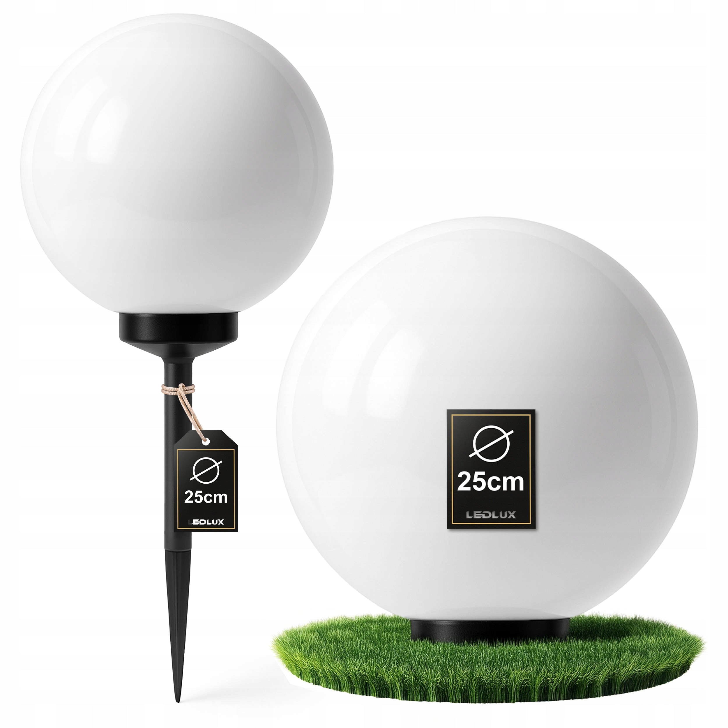 Solar Garden Lamp LED Ball 25cm Punched Ground White Cold Packaging status original