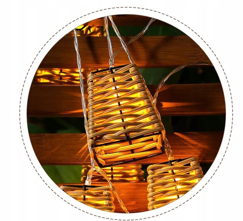 Solar Garden Lamp LED Garland Light 10 led Punched Hanging Ornament Manufacturer code P-725