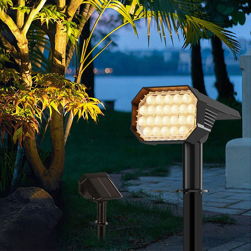 Solar Garden Lamp LED Punched Post Headlight Twilight Sensor 2PCS Number of pieces 1 pcs