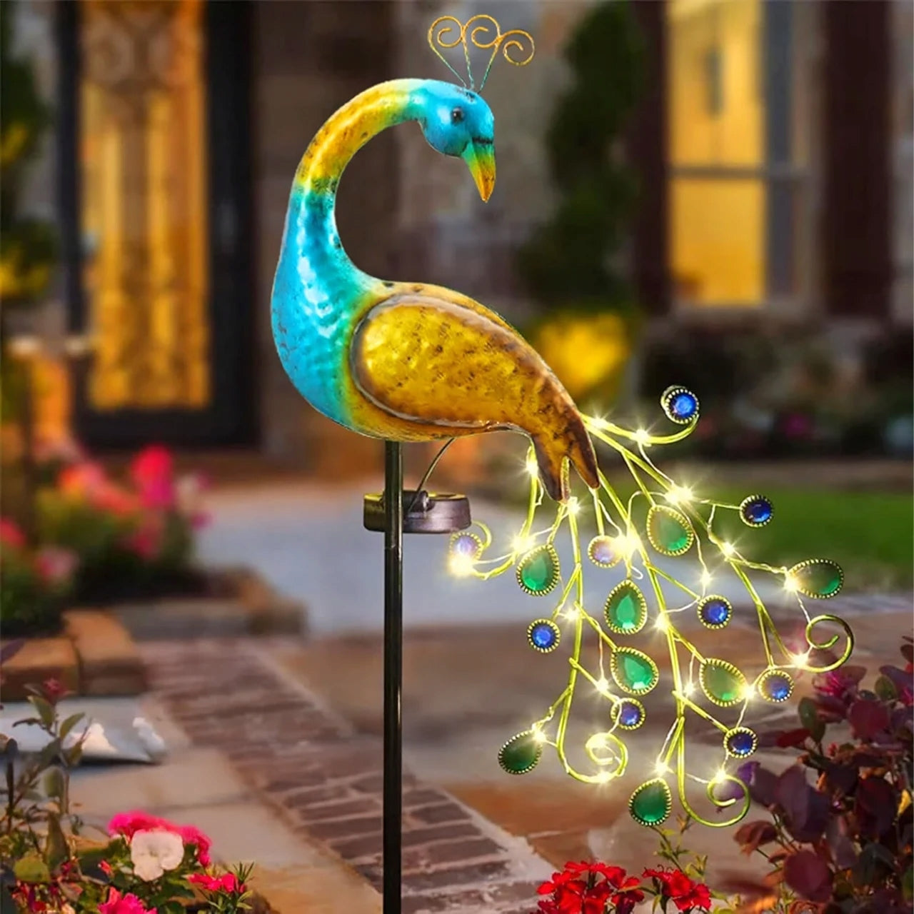 Solar Garden Lamp Paw LED Figurine Decorative Lamp for Garden Packaging status original